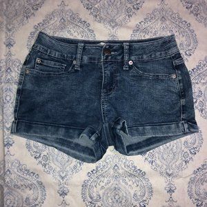 Dark Blue Faded Jean Shorts